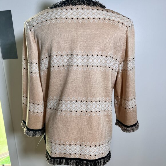 Cream and Black Ming Wang Cardigan - Picture 2 of 4